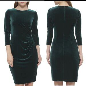 Eliza J Velvet Bodycon Green Mini Dress